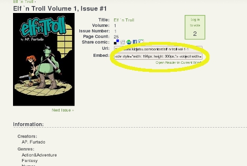 Kidjutsu embeddable reader screenshot with elf 'n Troll